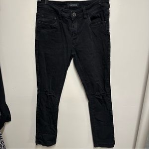 Juniors Platform Black Distress Skinny Leg Jeans Size 32/30